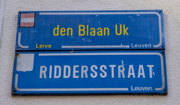 Leuvense straatnaam in het Leives dialect